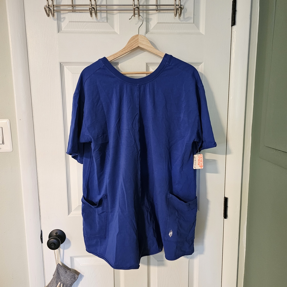 Free People Movement Hot Shot Tee Romper S. ELECTRIC SHOCK (Royal Blue) NWT - Picture 11 of 11